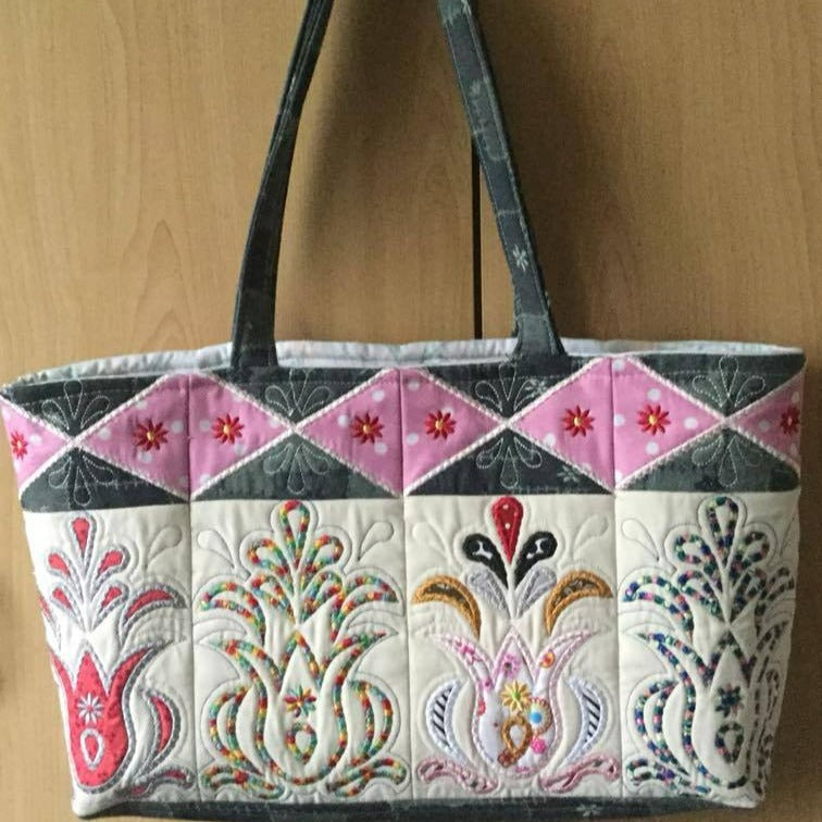 Pysansky Tote Bag 5x7 - Sweet Pea Australia In the hoop machine embroidery designs. in the hoop project, in the hoop embroidery designs, craft in the hoop project, diy in the hoop project, diy craft in the hoop project, in the hoop embroidery patterns, design in the hoop patterns, embroidery designs for in the hoop embroidery projects, best in the hoop machine embroidery designs perfect for all hoops and embroidery machines