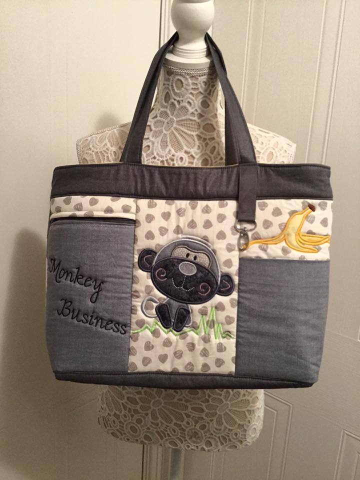Monkey Nappy Diaper Bag 5x7 6x10 7x12 - Sweet Pea Australia In the hoop machine embroidery designs. in the hoop project, in the hoop embroidery designs, craft in the hoop project, diy in the hoop project, diy craft in the hoop project, in the hoop embroidery patterns, design in the hoop patterns, embroidery designs for in the hoop embroidery projects, best in the hoop machine embroidery designs perfect for all hoops and embroidery machines