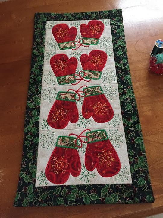 Mittens Quilt Block and Table Runner 5x7 6x10 8x12 9.5x14 - Sweet Pea Australia In the hoop machine embroidery designs. in the hoop project, in the hoop embroidery designs, craft in the hoop project, diy in the hoop project, diy craft in the hoop project, in the hoop embroidery patterns, design in the hoop patterns, embroidery designs for in the hoop embroidery projects, best in the hoop machine embroidery designs perfect for all hoops and embroidery machines