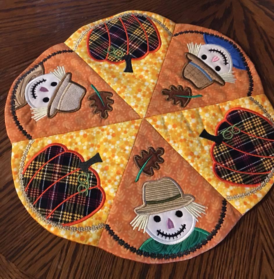 Scarecrow Table Centre 5x5 6x6 7x7 - Sweet Pea Australia In the hoop machine embroidery designs. in the hoop project, in the hoop embroidery designs, craft in the hoop project, diy in the hoop project, diy craft in the hoop project, in the hoop embroidery patterns, design in the hoop patterns, embroidery designs for in the hoop embroidery projects, best in the hoop machine embroidery designs perfect for all hoops and embroidery machines