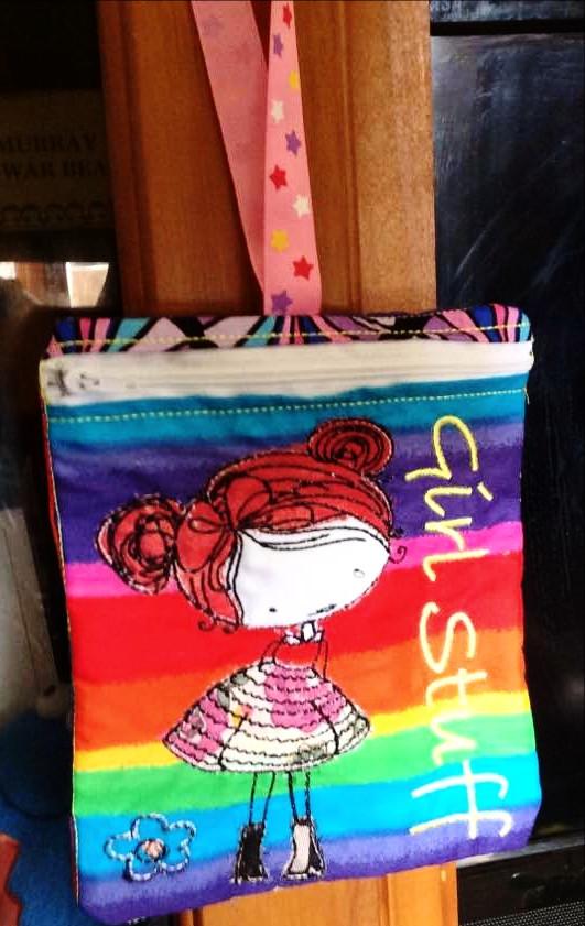 Girl Stuff Zipper Purse 5x7 - Sweet Pea Australia In the hoop machine embroidery designs. in the hoop project, in the hoop embroidery designs, craft in the hoop project, diy in the hoop project, diy craft in the hoop project, in the hoop embroidery patterns, design in the hoop patterns, embroidery designs for in the hoop embroidery projects, best in the hoop machine embroidery designs perfect for all hoops and embroidery machines
