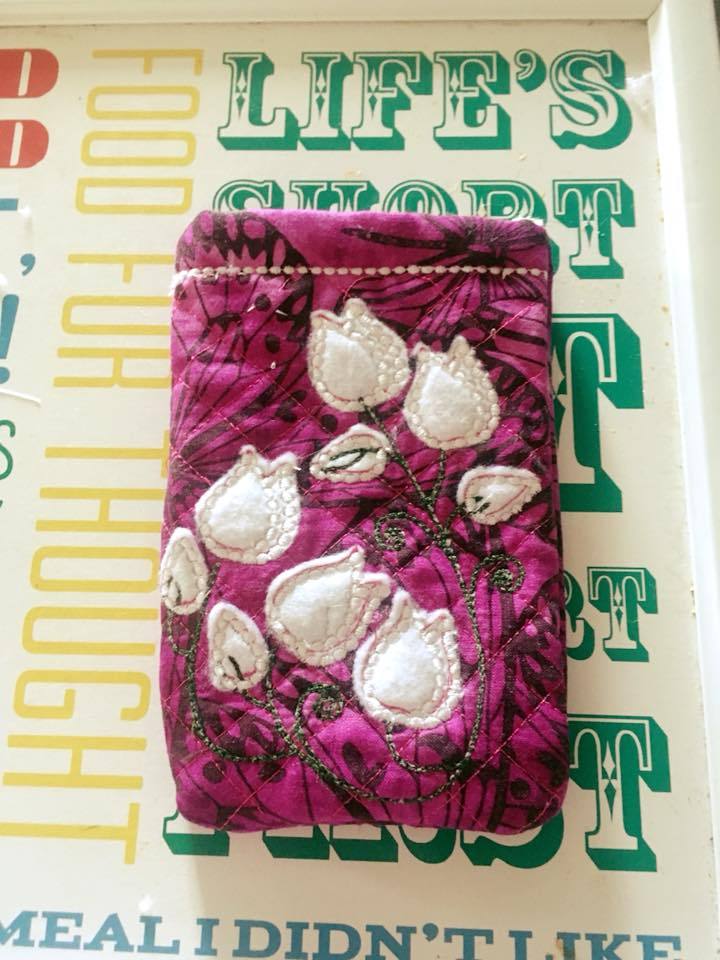 Tulip Phone or Tablet Case 5x7 6x10 7x12 8x12 - Sweet Pea Australia In the hoop machine embroidery designs. in the hoop project, in the hoop embroidery designs, craft in the hoop project, diy in the hoop project, diy craft in the hoop project, in the hoop embroidery patterns, design in the hoop patterns, embroidery designs for in the hoop embroidery projects, best in the hoop machine embroidery designs perfect for all hoops and embroidery machines