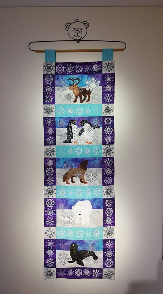 Snowflakes and Animals Quilt Block and Table Runner 6x10 8x12 - Sweet Pea Australia In the hoop machine embroidery designs. in the hoop project, in the hoop embroidery designs, craft in the hoop project, diy in the hoop project, diy craft in the hoop project, in the hoop embroidery patterns, design in the hoop patterns, embroidery designs for in the hoop embroidery projects, best in the hoop machine embroidery designs perfect for all hoops and embroidery machines