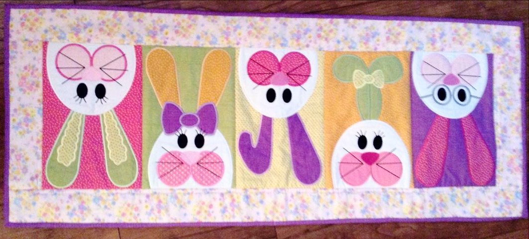 Easter Bunny Table Runner 5x7 6x10 8x12 - Sweet Pea Australia In the hoop machine embroidery designs. in the hoop project, in the hoop embroidery designs, craft in the hoop project, diy in the hoop project, diy craft in the hoop project, in the hoop embroidery patterns, design in the hoop patterns, embroidery designs for in the hoop embroidery projects, best in the hoop machine embroidery designs perfect for all hoops and embroidery machines