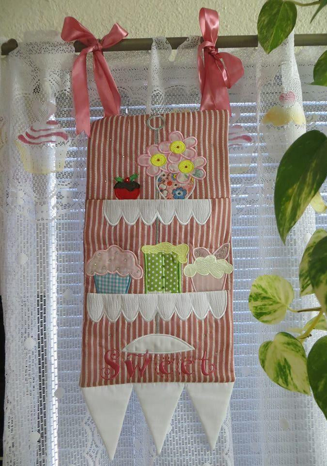 Tiered Cake Stand Wall Hanging 5x7 6x10 - Sweet Pea Australia In the hoop machine embroidery designs. in the hoop project, in the hoop embroidery designs, craft in the hoop project, diy in the hoop project, diy craft in the hoop project, in the hoop embroidery patterns, design in the hoop patterns, embroidery designs for in the hoop embroidery projects, best in the hoop machine embroidery designs perfect for all hoops and embroidery machines