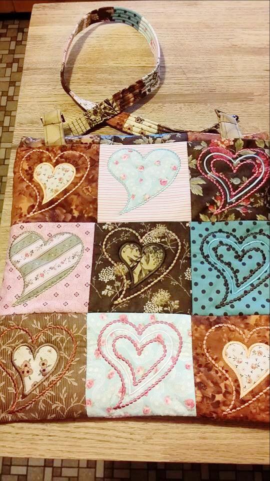 Heart Patchwork Bag 4x4 5x5 - Sweet Pea Australia In the hoop machine embroidery designs. in the hoop project, in the hoop embroidery designs, craft in the hoop project, diy in the hoop project, diy craft in the hoop project, in the hoop embroidery patterns, design in the hoop patterns, embroidery designs for in the hoop embroidery projects, best in the hoop machine embroidery designs perfect for all hoops and embroidery machines