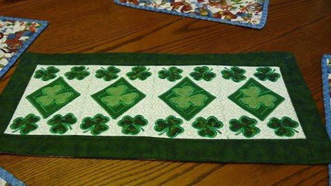 Shamrock Table Runner 5x7 6x10 8x12 - Sweet Pea Australia In the hoop machine embroidery designs. in the hoop project, in the hoop embroidery designs, craft in the hoop project, diy in the hoop project, diy craft in the hoop project, in the hoop embroidery patterns, design in the hoop patterns, embroidery designs for in the hoop embroidery projects, best in the hoop machine embroidery designs perfect for all hoops and embroidery machines