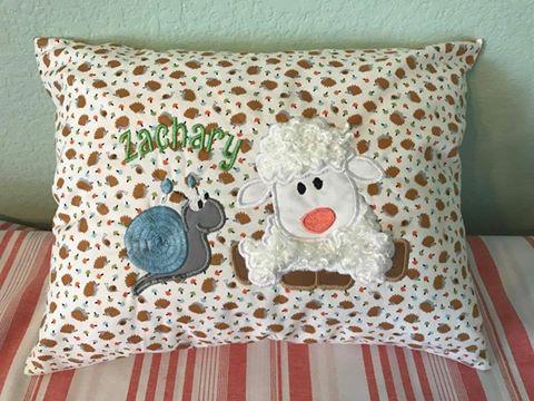 Baby pillow with Sheep and Snail 5x7 6x10 7x12 9.5x14 - Sweet Pea Australia In the hoop machine embroidery designs. in the hoop project, in the hoop embroidery designs, craft in the hoop project, diy in the hoop project, diy craft in the hoop project, in the hoop embroidery patterns, design in the hoop patterns, embroidery designs for in the hoop embroidery projects, best in the hoop machine embroidery designs perfect for all hoops and embroidery machines