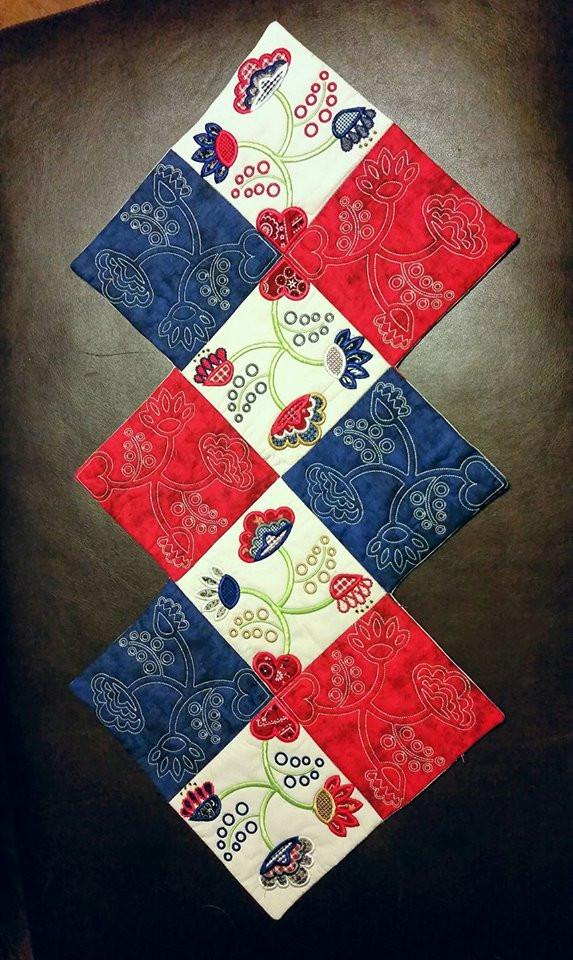 Good Things Come in Fours Table Runner 4x4 5x5 6x6 8x8 - Sweet Pea Australia In the hoop machine embroidery designs. in the hoop project, in the hoop embroidery designs, craft in the hoop project, diy in the hoop project, diy craft in the hoop project, in the hoop embroidery patterns, design in the hoop patterns, embroidery designs for in the hoop embroidery projects, best in the hoop machine embroidery designs perfect for all hoops and embroidery machines