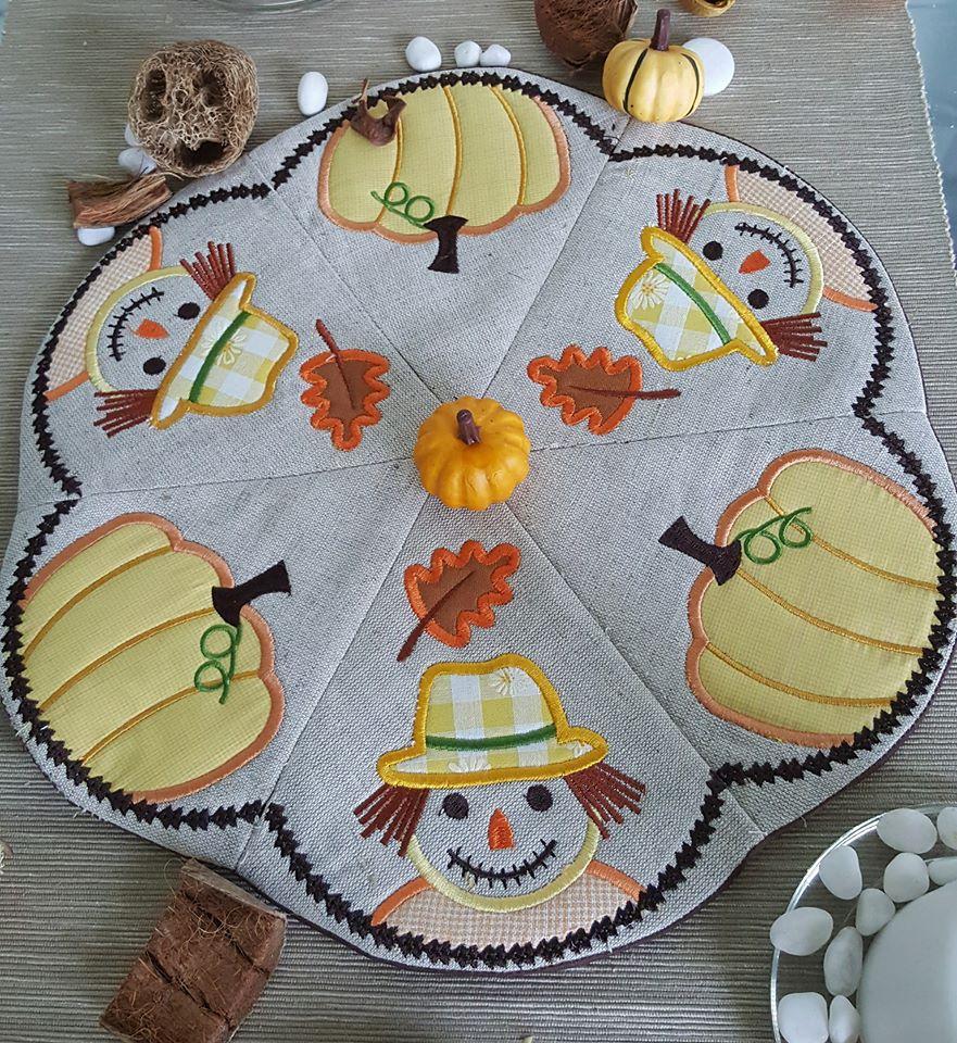 Scarecrow Table Centre 5x5 6x6 7x7 - Sweet Pea Australia In the hoop machine embroidery designs. in the hoop project, in the hoop embroidery designs, craft in the hoop project, diy in the hoop project, diy craft in the hoop project, in the hoop embroidery patterns, design in the hoop patterns, embroidery designs for in the hoop embroidery projects, best in the hoop machine embroidery designs perfect for all hoops and embroidery machines