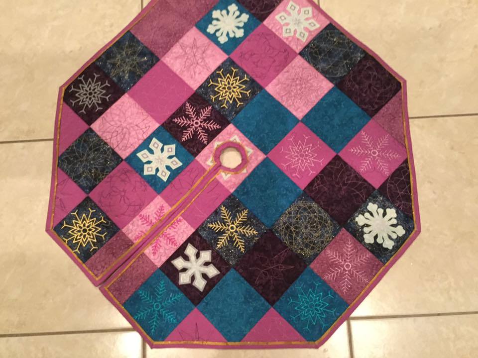 Snowflake Tree Skirt 5x5 - Sweet Pea Australia In the hoop machine embroidery designs. in the hoop project, in the hoop embroidery designs, craft in the hoop project, diy in the hoop project, diy craft in the hoop project, in the hoop embroidery patterns, design in the hoop patterns, embroidery designs for in the hoop embroidery projects, best in the hoop machine embroidery designs perfect for all hoops and embroidery machines