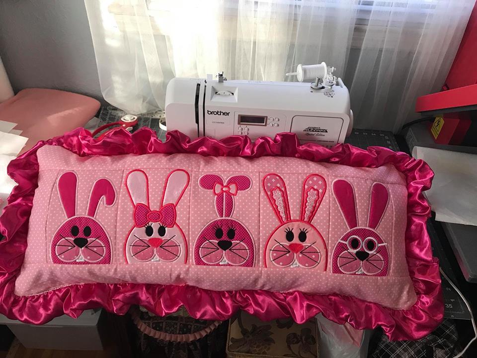 Easter Bunny Table Runner 5x7 6x10 8x12 - Sweet Pea Australia In the hoop machine embroidery designs. in the hoop project, in the hoop embroidery designs, craft in the hoop project, diy in the hoop project, diy craft in the hoop project, in the hoop embroidery patterns, design in the hoop patterns, embroidery designs for in the hoop embroidery projects, best in the hoop machine embroidery designs perfect for all hoops and embroidery machines