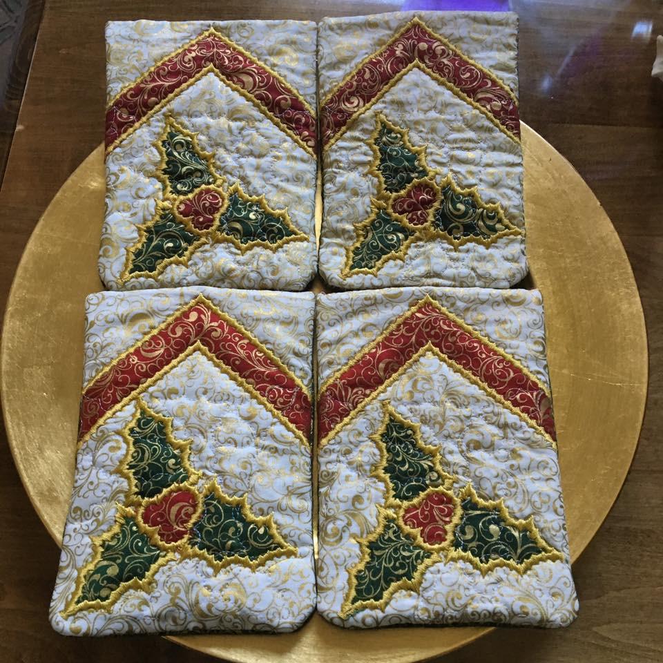 Christmas holly cutlery pocket 5x7 - Sweet Pea Australia In the hoop machine embroidery designs. in the hoop project, in the hoop embroidery designs, craft in the hoop project, diy in the hoop project, diy craft in the hoop project, in the hoop embroidery patterns, design in the hoop patterns, embroidery designs for in the hoop embroidery projects, best in the hoop machine embroidery designs perfect for all hoops and embroidery machines