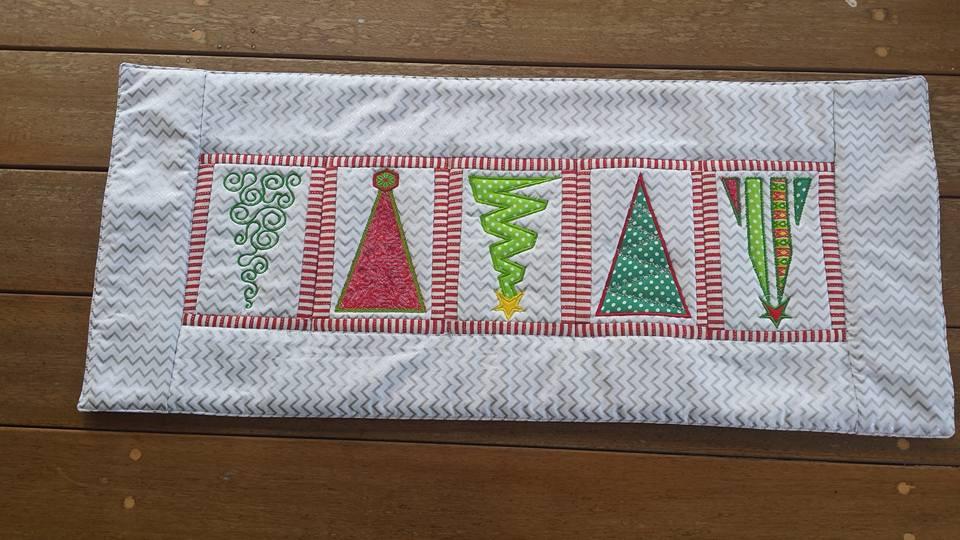 Christmas Tree Table Runner 5x7 6x10 8x12 - Sweet Pea Australia In the hoop machine embroidery designs. in the hoop project, in the hoop embroidery designs, craft in the hoop project, diy in the hoop project, diy craft in the hoop project, in the hoop embroidery patterns, design in the hoop patterns, embroidery designs for in the hoop embroidery projects, best in the hoop machine embroidery designs perfect for all hoops and embroidery machines