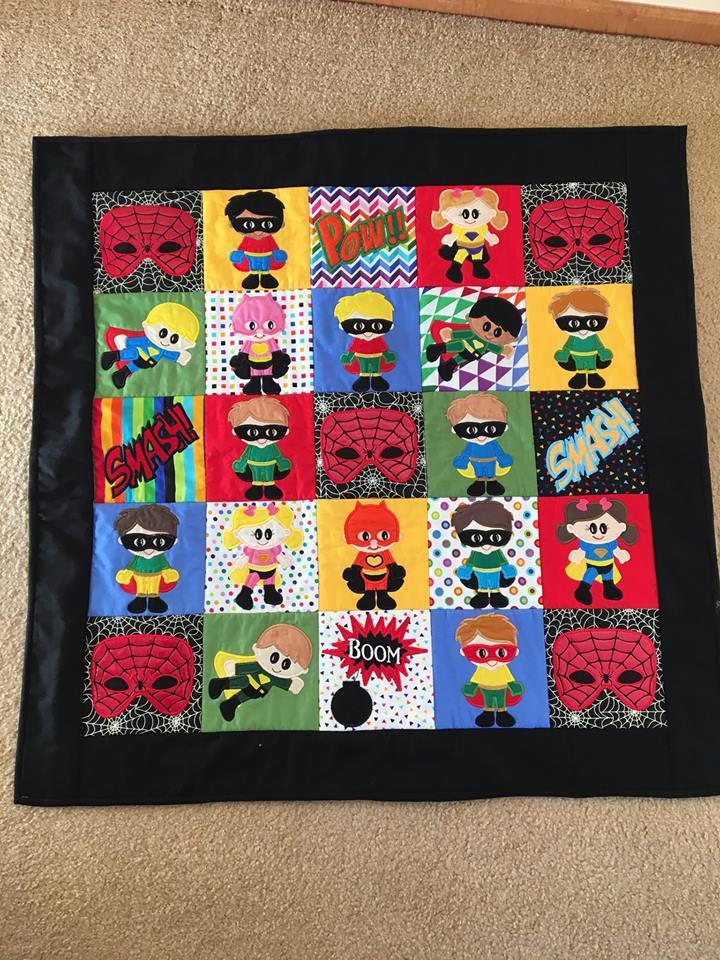 Superhero Quilt 5x5 6x6 7x7 - Sweet Pea Australia In the hoop machine embroidery designs. in the hoop project, in the hoop embroidery designs, craft in the hoop project, diy in the hoop project, diy craft in the hoop project, in the hoop embroidery patterns, design in the hoop patterns, embroidery designs for in the hoop embroidery projects, best in the hoop machine embroidery designs perfect for all hoops and embroidery machines