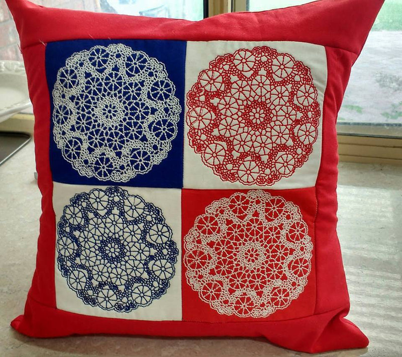 Doily cushion and quilt block 4x4 5x5 6x6 - Sweet Pea