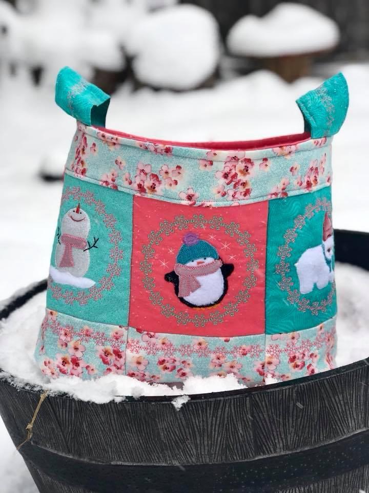 Winter basket 4x4 5x5 6x6 in the hoop machine embroidery design - Sweet Pea Australia In the hoop machine embroidery designs. in the hoop project, in the hoop embroidery designs, craft in the hoop project, diy in the hoop project, diy craft in the hoop project, in the hoop embroidery patterns, design in the hoop patterns, embroidery designs for in the hoop embroidery projects, best in the hoop machine embroidery designs perfect for all hoops and embroidery machines