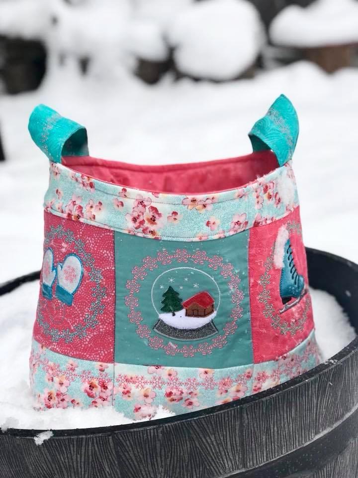 Winter basket 4x4 5x5 6x6 in the hoop machine embroidery design - Sweet Pea Australia In the hoop machine embroidery designs. in the hoop project, in the hoop embroidery designs, craft in the hoop project, diy in the hoop project, diy craft in the hoop project, in the hoop embroidery patterns, design in the hoop patterns, embroidery designs for in the hoop embroidery projects, best in the hoop machine embroidery designs perfect for all hoops and embroidery machines