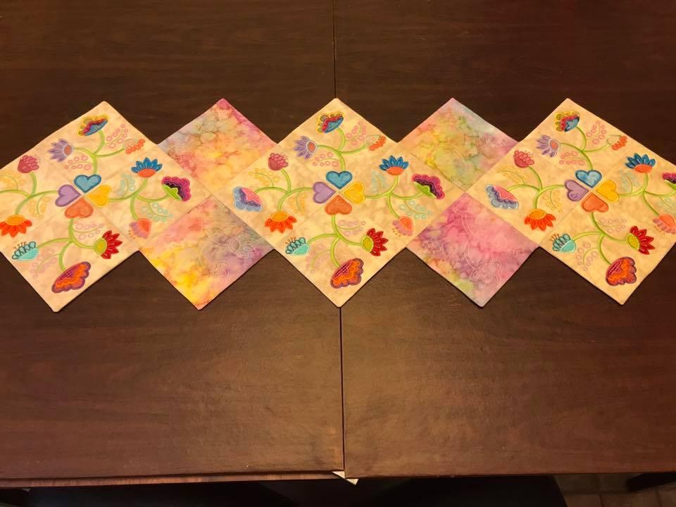 Good Things Come in Fours Table Runner 4x4 5x5 6x6 8x8 - Sweet Pea Australia In the hoop machine embroidery designs. in the hoop project, in the hoop embroidery designs, craft in the hoop project, diy in the hoop project, diy craft in the hoop project, in the hoop embroidery patterns, design in the hoop patterns, embroidery designs for in the hoop embroidery projects, best in the hoop machine embroidery designs perfect for all hoops and embroidery machines