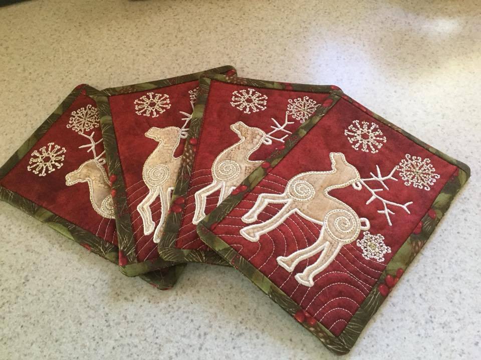 Christmas Reindeer mugrug 5x7 - Sweet Pea Australia In the hoop machine embroidery designs. in the hoop project, in the hoop embroidery designs, craft in the hoop project, diy in the hoop project, diy craft in the hoop project, in the hoop embroidery patterns, design in the hoop patterns, embroidery designs for in the hoop embroidery projects, best in the hoop machine embroidery designs perfect for all hoops and embroidery machines