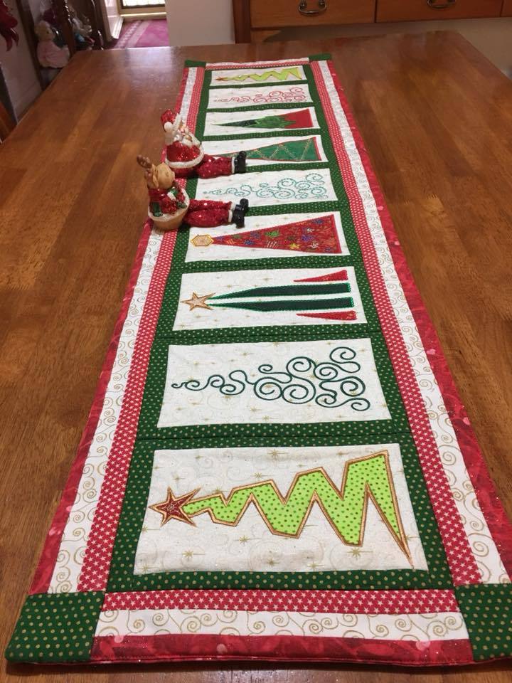 Christmas Tree Table Runner 5x7 6x10 8x12 - Sweet Pea Australia In the hoop machine embroidery designs. in the hoop project, in the hoop embroidery designs, craft in the hoop project, diy in the hoop project, diy craft in the hoop project, in the hoop embroidery patterns, design in the hoop patterns, embroidery designs for in the hoop embroidery projects, best in the hoop machine embroidery designs perfect for all hoops and embroidery machines