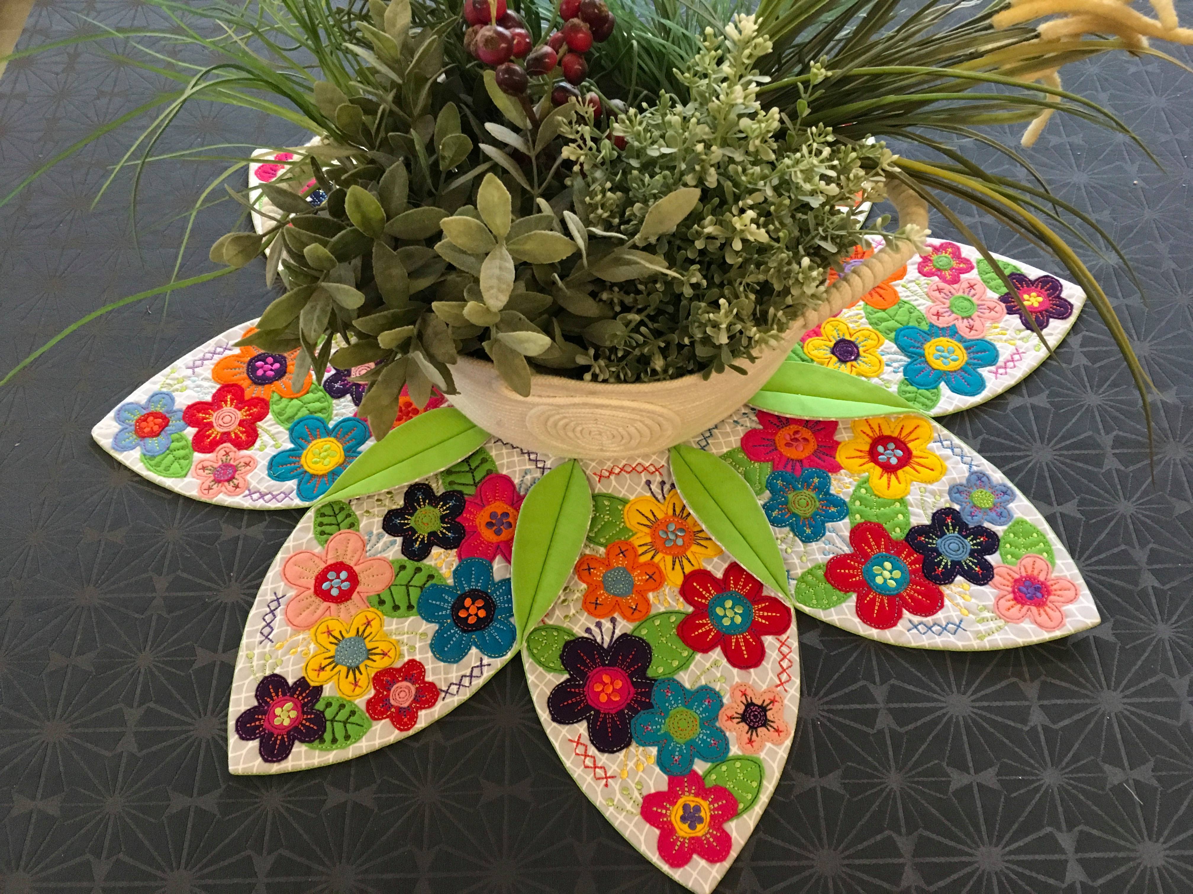 Felt Flower Table Centre 5x7 6x10 - Sweet Pea Australia In the hoop machine embroidery designs. in the hoop project, in the hoop embroidery designs, craft in the hoop project, diy in the hoop project, diy craft in the hoop project, in the hoop embroidery patterns, design in the hoop patterns, embroidery designs for in the hoop embroidery projects, best in the hoop machine embroidery designs perfect for all hoops and embroidery machines