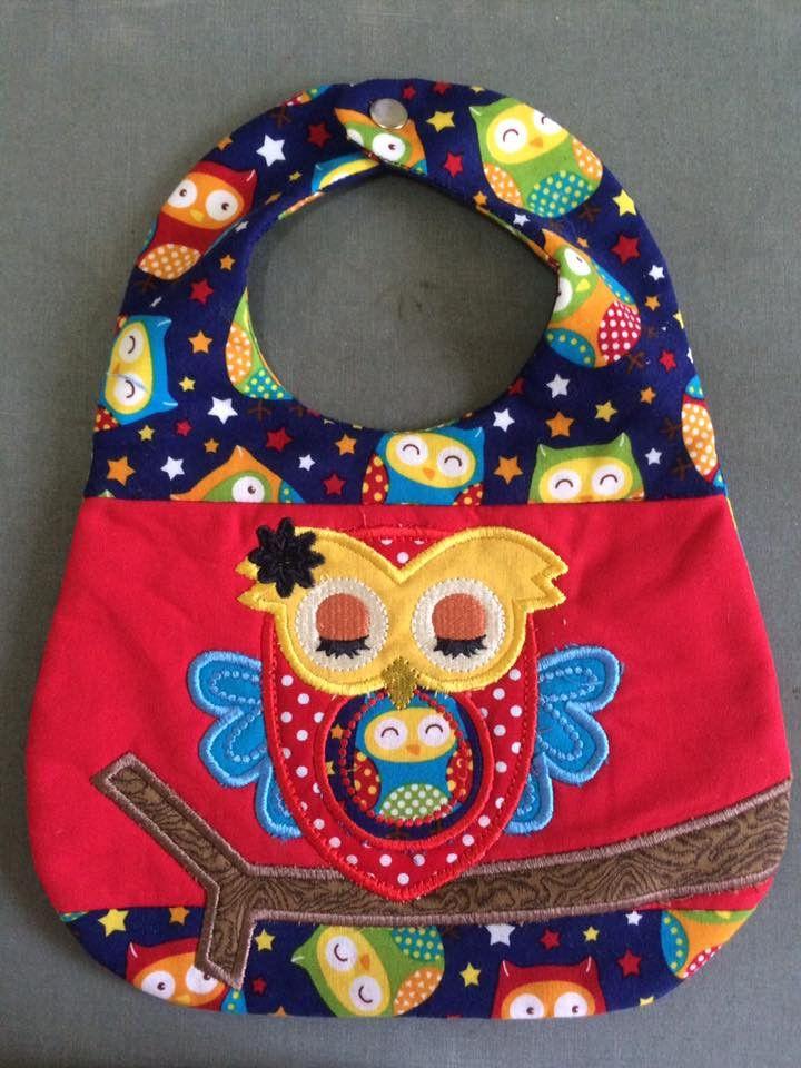 Owl Bib 6x10 and 7x12 - Sweet Pea Australia In the hoop machine embroidery designs. in the hoop project, in the hoop embroidery designs, craft in the hoop project, diy in the hoop project, diy craft in the hoop project, in the hoop embroidery patterns, design in the hoop patterns, embroidery designs for in the hoop embroidery projects, best in the hoop machine embroidery designs perfect for all hoops and embroidery machines