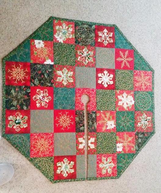 Snowflake Tree Skirt 5x5 - Sweet Pea Australia In the hoop machine embroidery designs. in the hoop project, in the hoop embroidery designs, craft in the hoop project, diy in the hoop project, diy craft in the hoop project, in the hoop embroidery patterns, design in the hoop patterns, embroidery designs for in the hoop embroidery projects, best in the hoop machine embroidery designs perfect for all hoops and embroidery machines