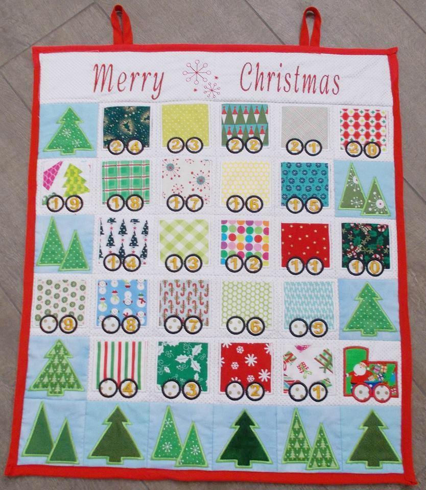 Advent Train Quilt 4x4 5x5 6x6 - Sweet Pea Australia In the hoop machine embroidery designs. in the hoop project, in the hoop embroidery designs, craft in the hoop project, diy in the hoop project, diy craft in the hoop project, in the hoop embroidery patterns, design in the hoop patterns, embroidery designs for in the hoop embroidery projects, best in the hoop machine embroidery designs perfect for all hoops and embroidery machines
