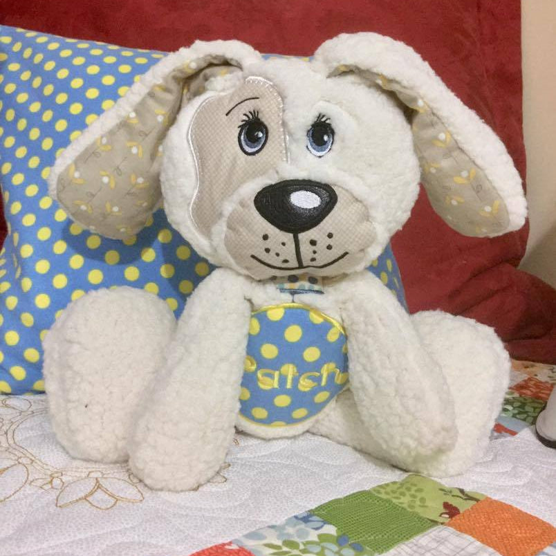 Patch The Dog Stuffie Stuffed Toy 5x7 6x10 - Sweet Pea Australia In the hoop machine embroidery designs. in the hoop project, in the hoop embroidery designs, craft in the hoop project, diy in the hoop project, diy craft in the hoop project, in the hoop embroidery patterns, design in the hoop patterns, embroidery designs for in the hoop embroidery projects, best in the hoop machine embroidery designs perfect for all hoops and embroidery machines