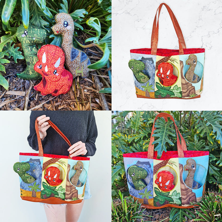 Dinosaur Pocket Bag 5x7 6x10 8x12 - Sweet Pea Australia In the hoop machine embroidery designs. in the hoop project, in the hoop embroidery designs, craft in the hoop project, diy in the hoop project, diy craft in the hoop project, in the hoop embroidery patterns, design in the hoop patterns, embroidery designs for in the hoop embroidery projects, best in the hoop machine embroidery designs perfect for all hoops and embroidery machines