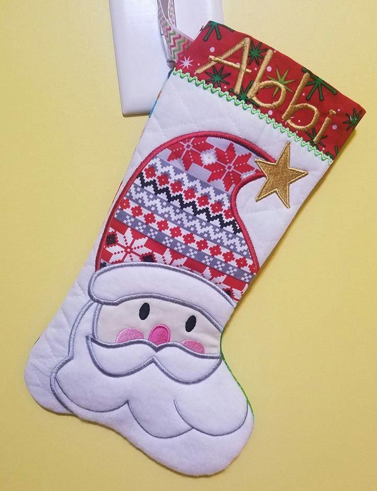 Christmas stocking Santa 6x10 7x12 and 9.5x14 - Sweet Pea Australia In the hoop machine embroidery designs. in the hoop project, in the hoop embroidery designs, craft in the hoop project, diy in the hoop project, diy craft in the hoop project, in the hoop embroidery patterns, design in the hoop patterns, embroidery designs for in the hoop embroidery projects, best in the hoop machine embroidery designs perfect for all hoops and embroidery machines