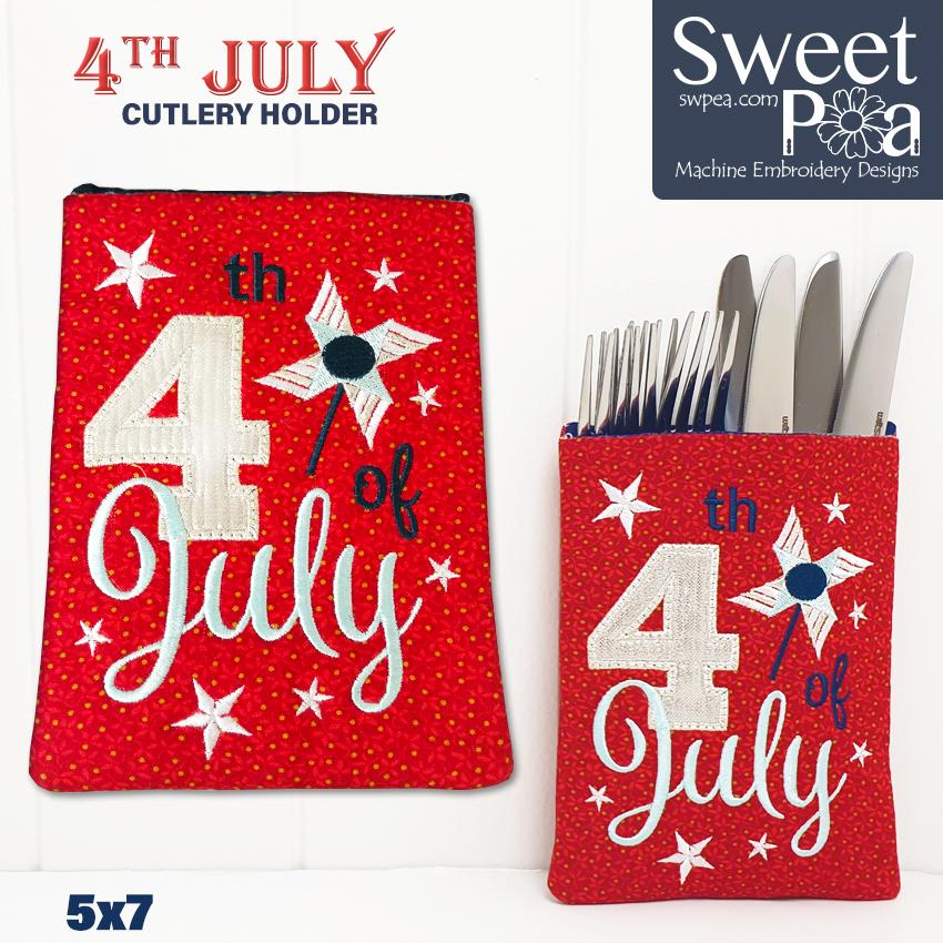 4th of July Cutlery Holder 5x7