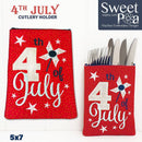4th of July Cutlery Holder 5x7 - Sweet Pea