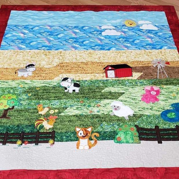 Farm Animals (Floating) Quilt 5x7 - Sweet Pea Australia In the hoop machine embroidery designs. in the hoop project, in the hoop embroidery designs, craft in the hoop project, diy in the hoop project, diy craft in the hoop project, in the hoop embroidery patterns, design in the hoop patterns, embroidery designs for in the hoop embroidery projects, best in the hoop machine embroidery designs perfect for all hoops and embroidery machines