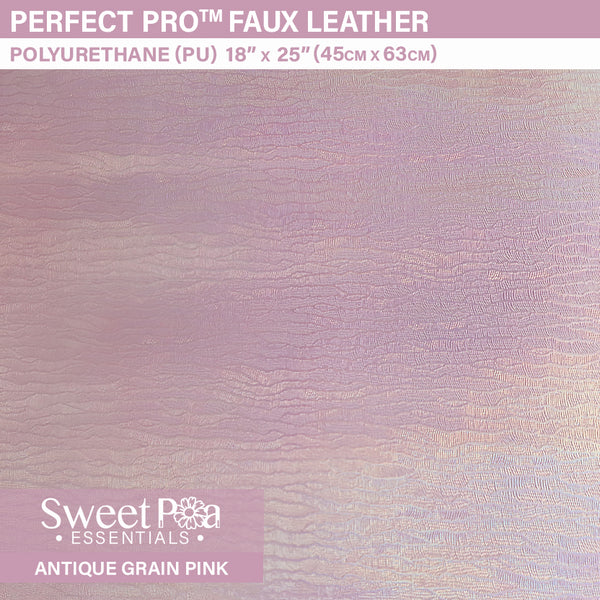 Perfect Pro™ Faux Leather -Antique Grain Pink 0.8mm | Sweet Pea.