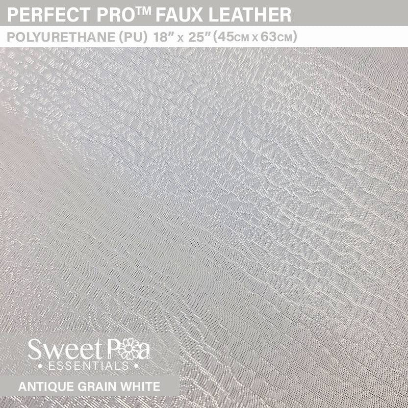 Perfect Pro™ Faux Leather - Antique Grain White 0.8mm - Sweet Pea
