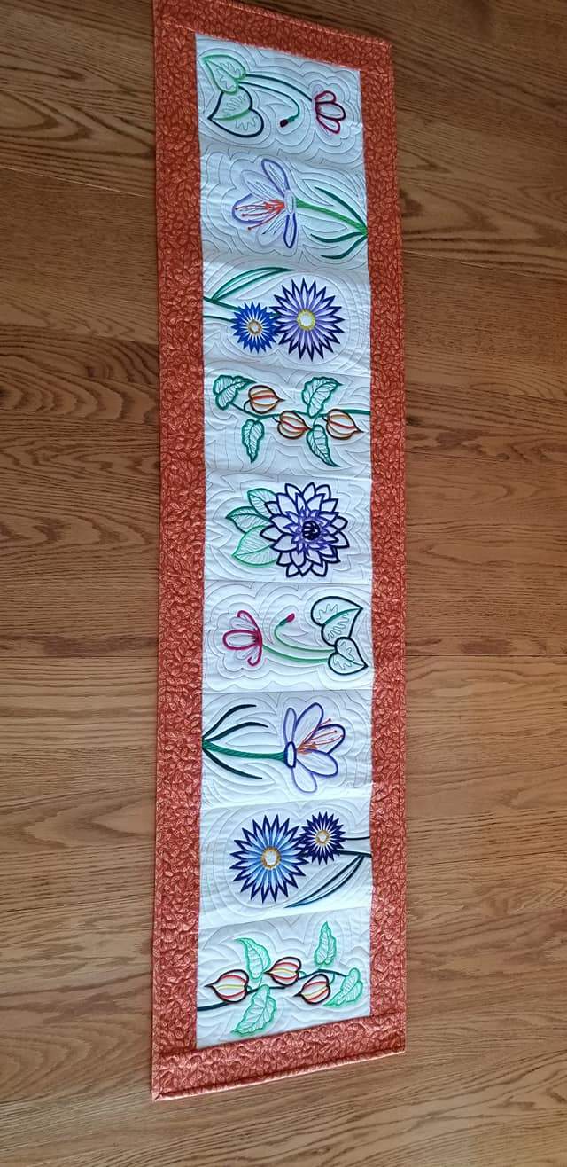 Autumn Flowers Table Runner 5x7 6x10 8x12 - Sweet Pea Australia In the hoop machine embroidery designs. in the hoop project, in the hoop embroidery designs, craft in the hoop project, diy in the hoop project, diy craft in the hoop project, in the hoop embroidery patterns, design in the hoop patterns, embroidery designs for in the hoop embroidery projects, best in the hoop machine embroidery designs perfect for all hoops and embroidery machines