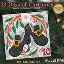 BOW Twelve Days of Christmas Quilt Block 10 - Sweet Pea In The Hoop Machine Embroidery Design
