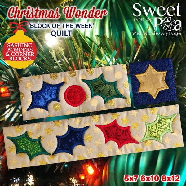 BOW Christmas Wonder Mystery Quilt Sashing, Borders and Corner Blocks | Sweet Pea.