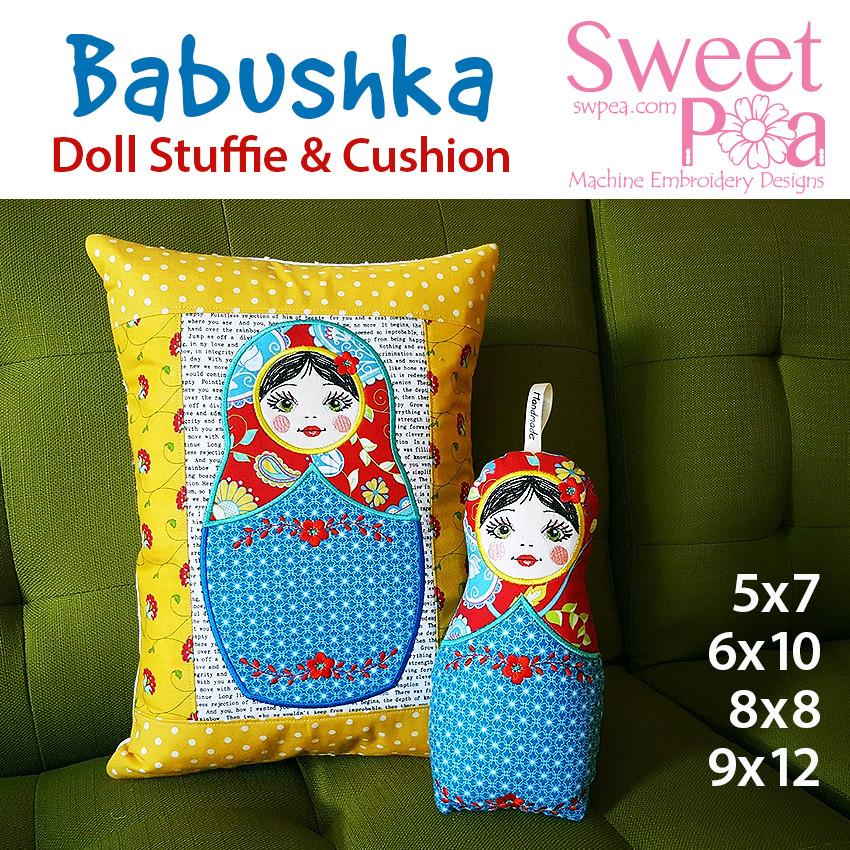 Babushka Cushion and Stuffie 5x7 6x10 8x8 9x12 - Sweet Pea Australia In the hoop machine embroidery designs. in the hoop project, in the hoop embroidery designs, craft in the hoop project, diy in the hoop project, diy craft in the hoop project, in the hoop embroidery patterns, design in the hoop patterns, embroidery designs for in the hoop embroidery projects, best in the hoop machine embroidery designs perfect for all hoops and embroidery machines