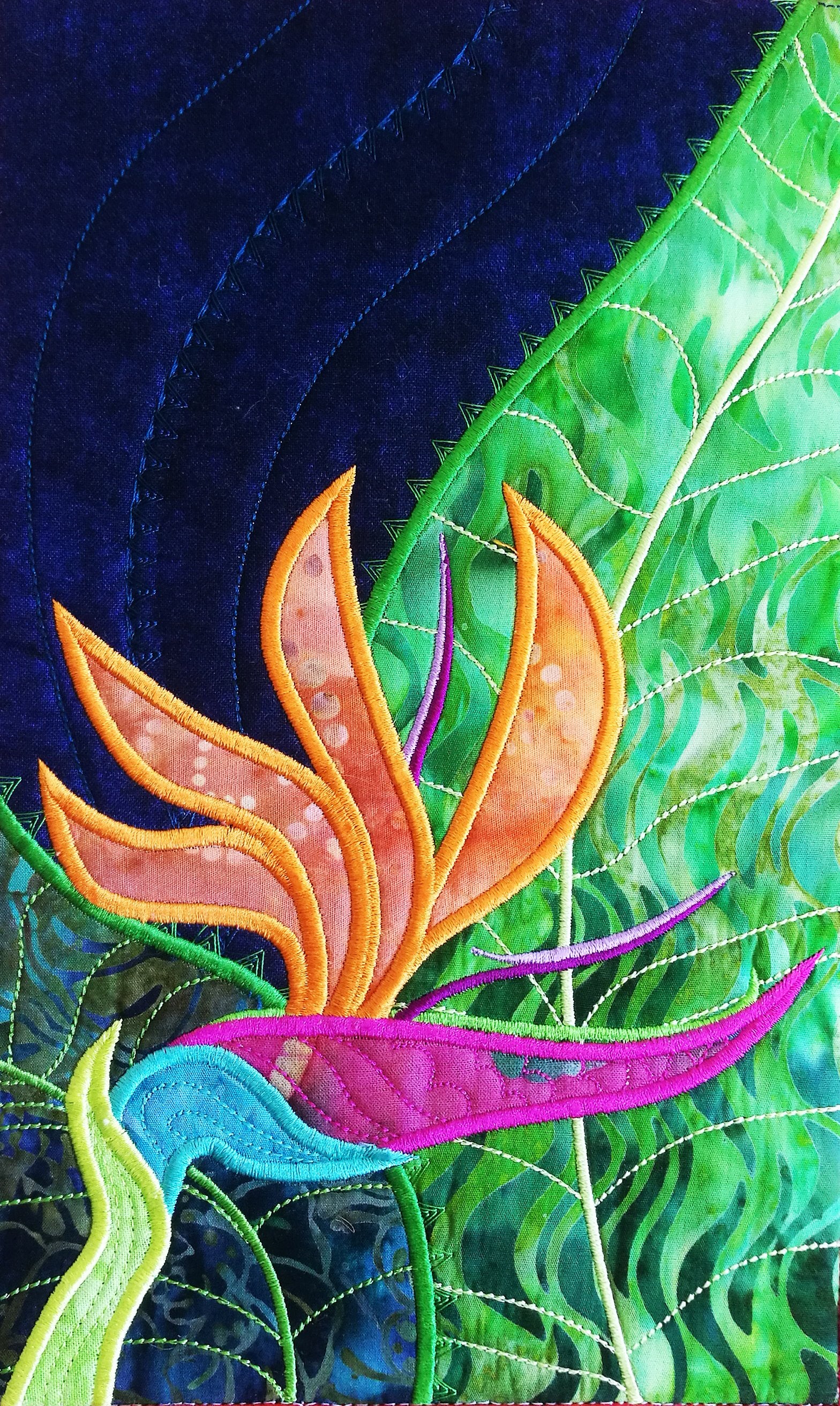 Bird of Paradise Flower table runner 5x7 6x10 8x12 - Sweet Pea Australia In the hoop machine embroidery designs. in the hoop project, in the hoop embroidery designs, craft in the hoop project, diy in the hoop project, diy craft in the hoop project, in the hoop embroidery patterns, design in the hoop patterns, embroidery designs for in the hoop embroidery projects, best in the hoop machine embroidery designs perfect for all hoops and embroidery machines