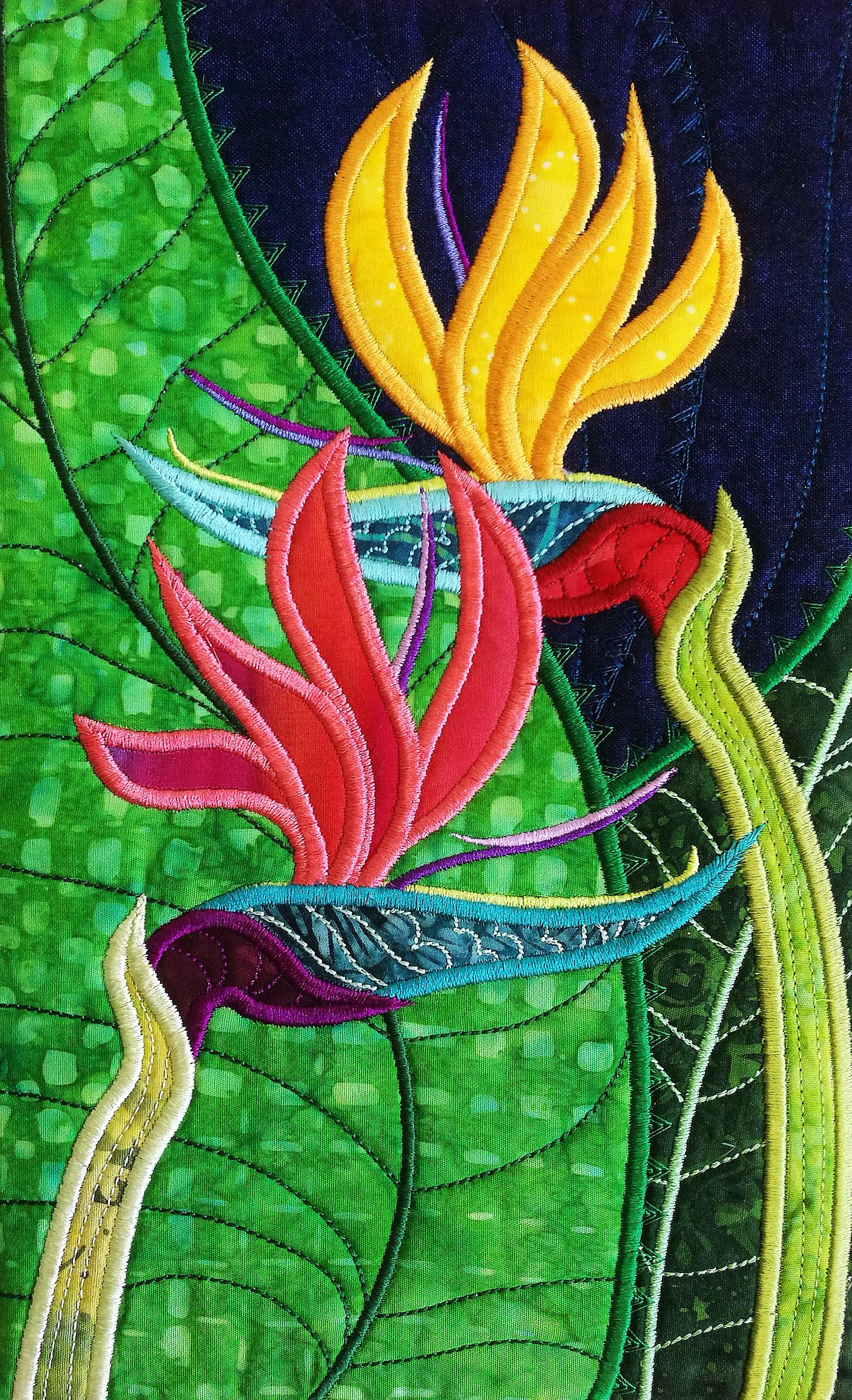 Bird of Paradise Flower table runner 5x7 6x10 8x12 - Sweet Pea Australia In the hoop machine embroidery designs. in the hoop project, in the hoop embroidery designs, craft in the hoop project, diy in the hoop project, diy craft in the hoop project, in the hoop embroidery patterns, design in the hoop patterns, embroidery designs for in the hoop embroidery projects, best in the hoop machine embroidery designs perfect for all hoops and embroidery machines