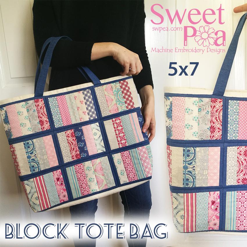 Block Tote Bag 5x7 - Sweet Pea Australia In the hoop machine embroidery designs. in the hoop project, in the hoop embroidery designs, craft in the hoop project, diy in the hoop project, diy craft in the hoop project, in the hoop embroidery patterns, design in the hoop patterns, embroidery designs for in the hoop embroidery projects, best in the hoop machine embroidery designs perfect for all hoops and embroidery machines