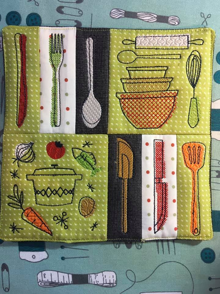 Casserole Holder 4x4 5x5 - Sweet Pea Australia In the hoop machine embroidery designs. in the hoop project, in the hoop embroidery designs, craft in the hoop project, diy in the hoop project, diy craft in the hoop project, in the hoop embroidery patterns, design in the hoop patterns, embroidery designs for in the hoop embroidery projects, best in the hoop machine embroidery designs perfect for all hoops and embroidery machines