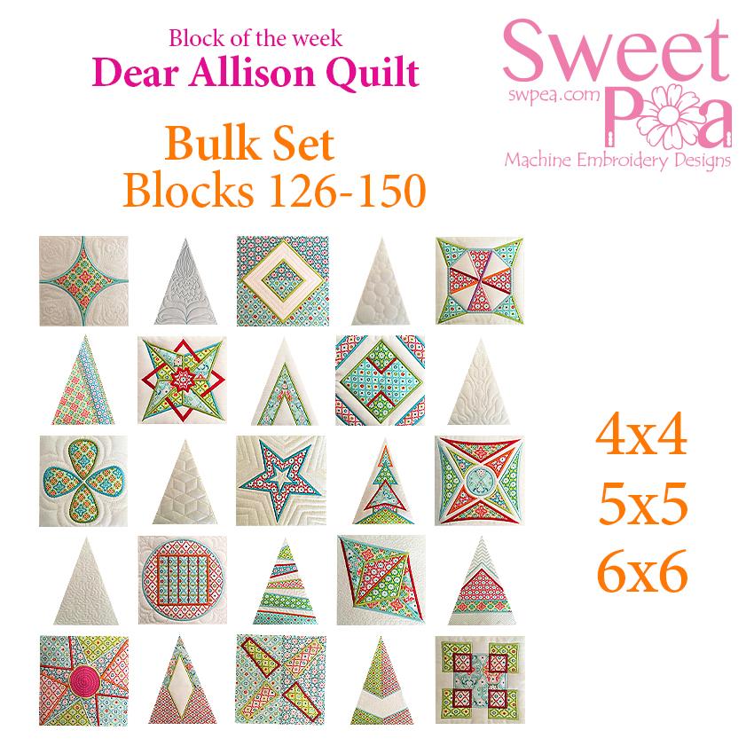 Bulk Dear Allison blocks 126-150 - Sweet Pea Australia In the hoop machine embroidery designs. in the hoop project, in the hoop embroidery designs, craft in the hoop project, diy in the hoop project, diy craft in the hoop project, in the hoop embroidery patterns, design in the hoop patterns, embroidery designs for in the hoop embroidery projects, best in the hoop machine embroidery designs perfect for all hoops and embroidery machines