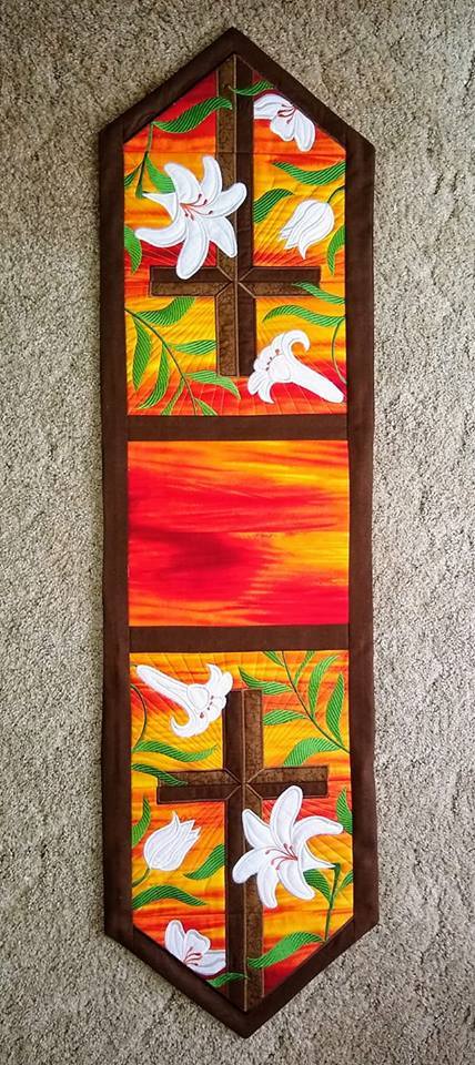 Cross and Easter Lilies Wall Hanging 5x7 6x10 7x12 - Sweet Pea Australia In the hoop machine embroidery designs. in the hoop project, in the hoop embroidery designs, craft in the hoop project, diy in the hoop project, diy craft in the hoop project, in the hoop embroidery patterns, design in the hoop patterns, embroidery designs for in the hoop embroidery projects, best in the hoop machine embroidery designs perfect for all hoops and embroidery machines