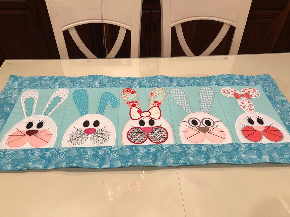 Easter Bunny Table Runner 5x7 6x10 8x12 - Sweet Pea Australia In the hoop machine embroidery designs. in the hoop project, in the hoop embroidery designs, craft in the hoop project, diy in the hoop project, diy craft in the hoop project, in the hoop embroidery patterns, design in the hoop patterns, embroidery designs for in the hoop embroidery projects, best in the hoop machine embroidery designs perfect for all hoops and embroidery machines