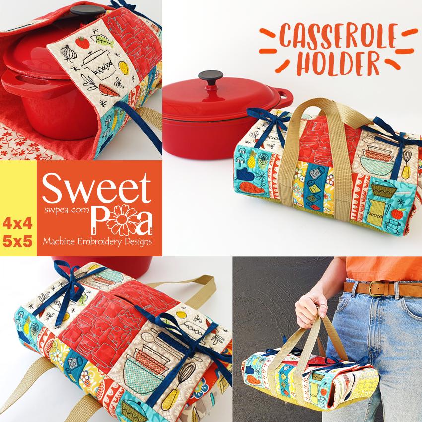 Casserole Holder 4x4 5x5 - Sweet Pea Australia In the hoop machine embroidery designs. in the hoop project, in the hoop embroidery designs, craft in the hoop project, diy in the hoop project, diy craft in the hoop project, in the hoop embroidery patterns, design in the hoop patterns, embroidery designs for in the hoop embroidery projects, best in the hoop machine embroidery designs perfect for all hoops and embroidery machines