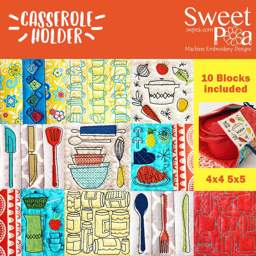 Casserole Holder 4x4 5x5 - Sweet Pea Australia In the hoop machine embroidery designs. in the hoop project, in the hoop embroidery designs, craft in the hoop project, diy in the hoop project, diy craft in the hoop project, in the hoop embroidery patterns, design in the hoop patterns, embroidery designs for in the hoop embroidery projects, best in the hoop machine embroidery designs perfect for all hoops and embroidery machines